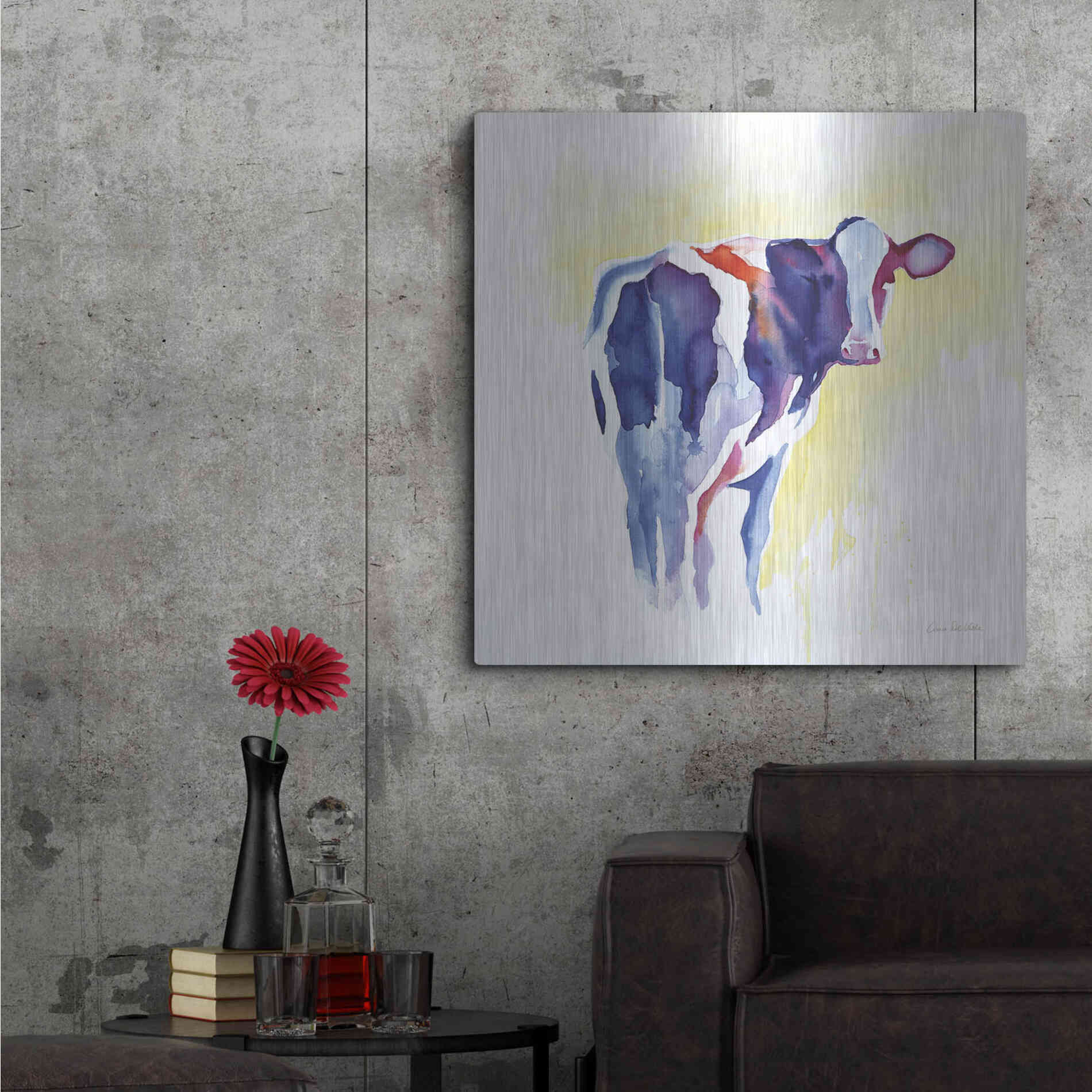 Luxe Metal Art 'Holstein I' by Alan Majchrowicz, Metal Wall Art,36x36