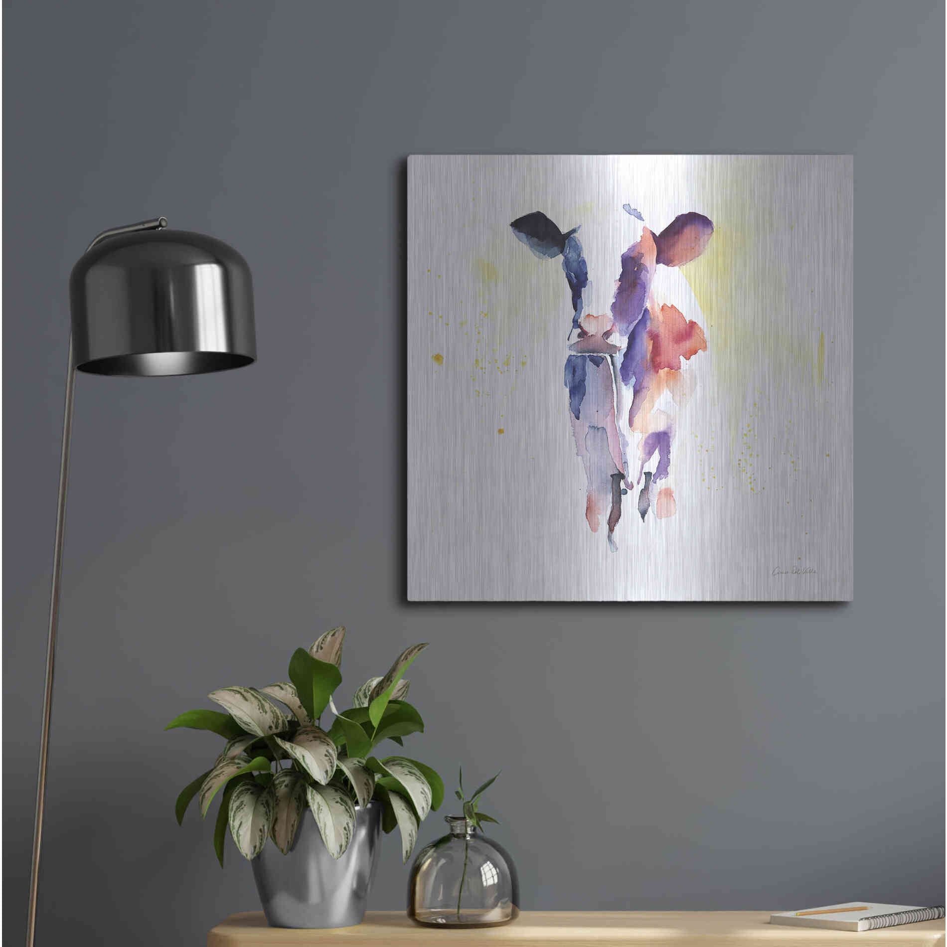 Luxe Metal Art 'Holstein II' by Alan Majchrowicz, Metal Wall Art,24x24