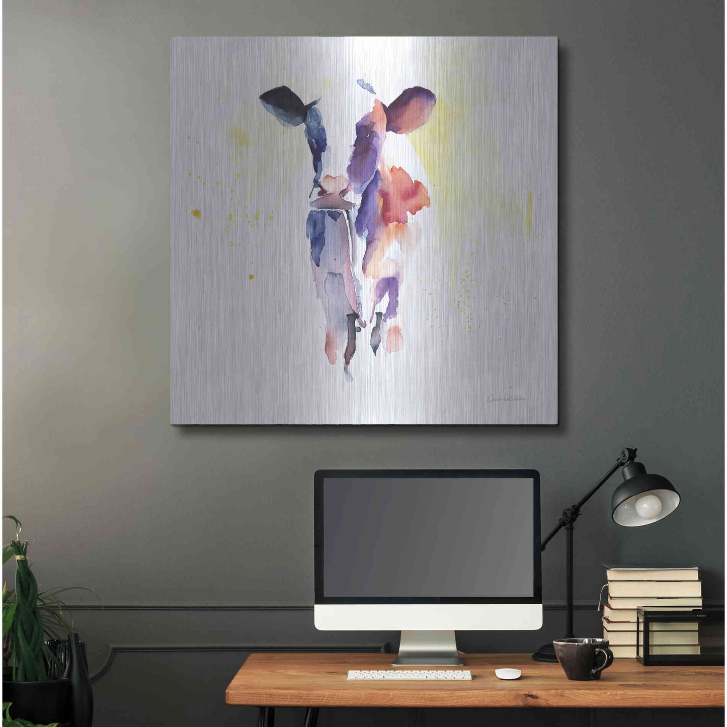 Luxe Metal Art 'Holstein II' by Alan Majchrowicz, Metal Wall Art,36x36