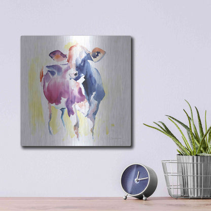 Luxe Metal Art 'Holstein III' by Alan Majchrowicz, Metal Wall Art,12x12