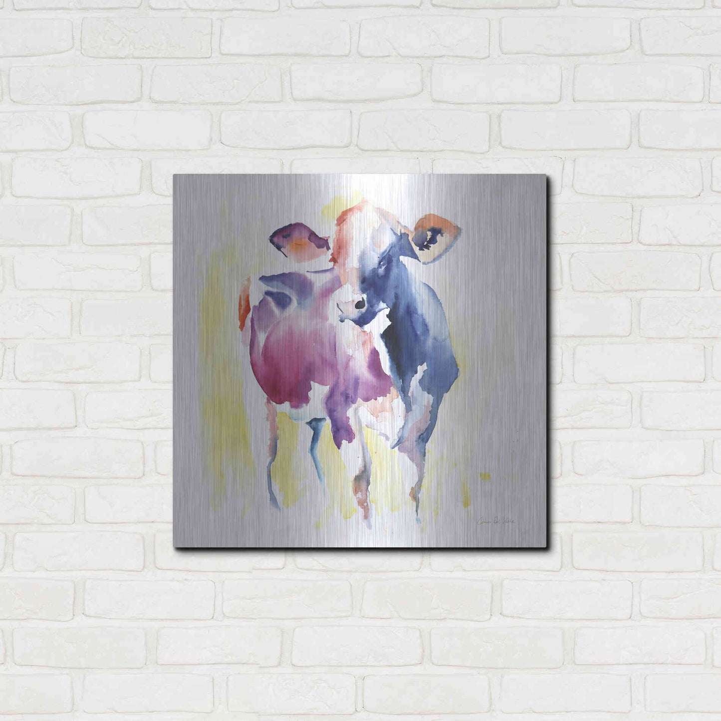 Luxe Metal Art 'Holstein III' by Alan Majchrowicz, Metal Wall Art,24x24