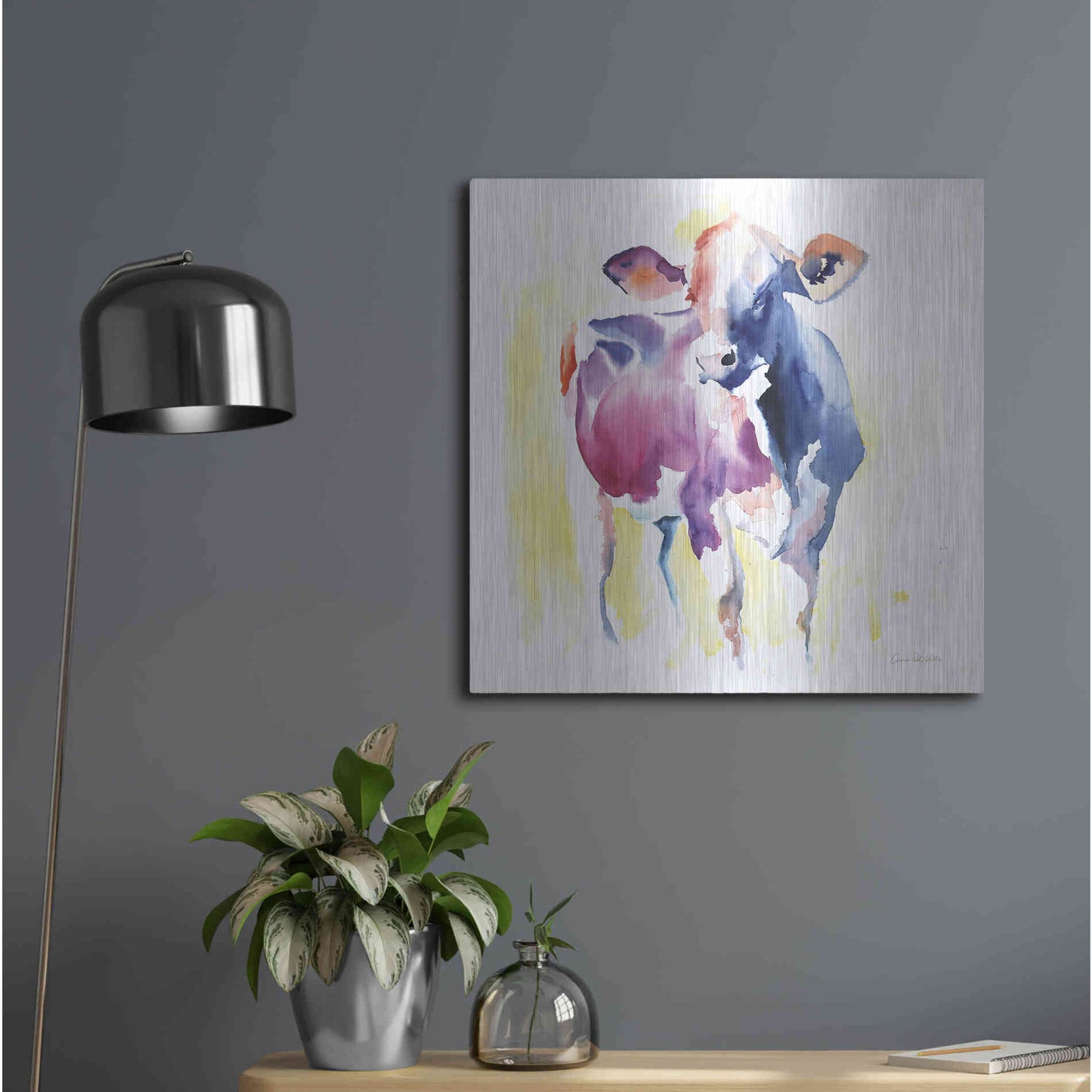 Luxe Metal Art 'Holstein III' by Alan Majchrowicz, Metal Wall Art,24x24