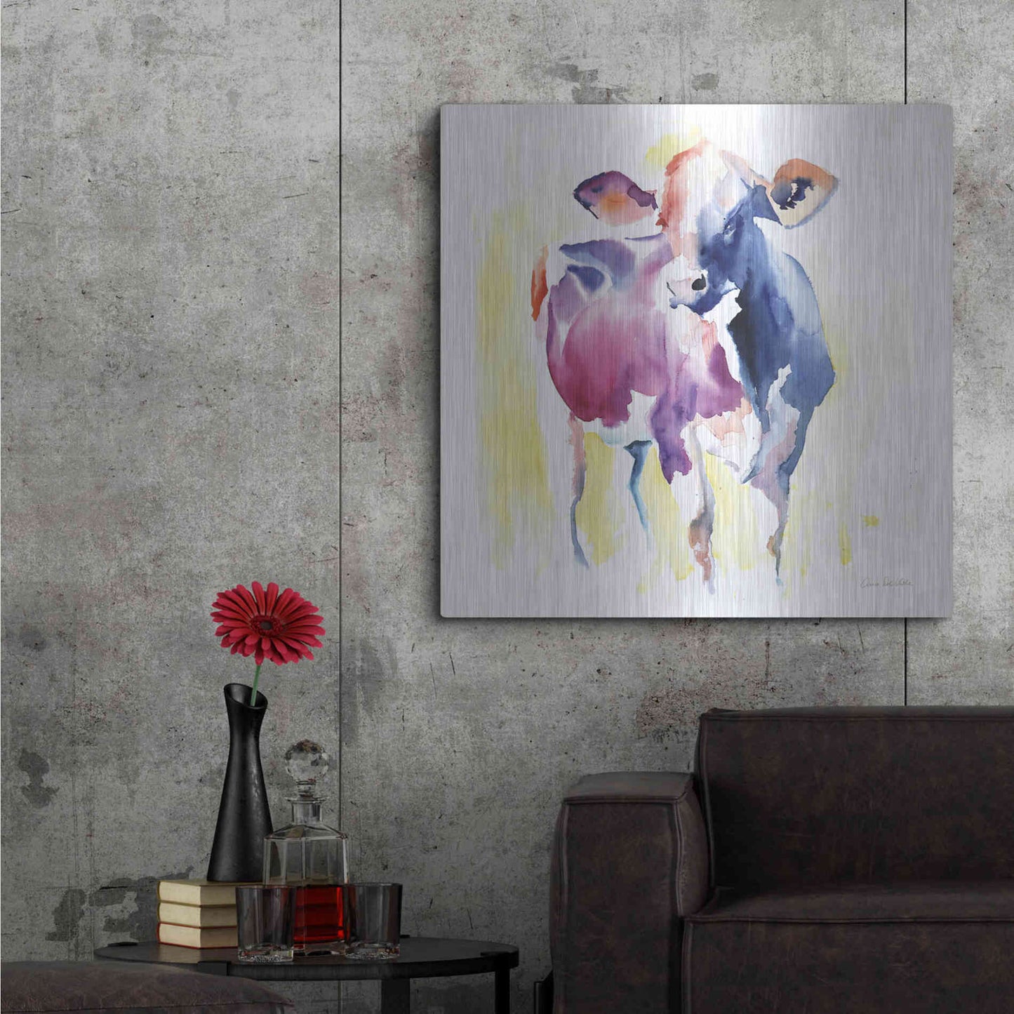 Luxe Metal Art 'Holstein III' by Alan Majchrowicz, Metal Wall Art,36x36