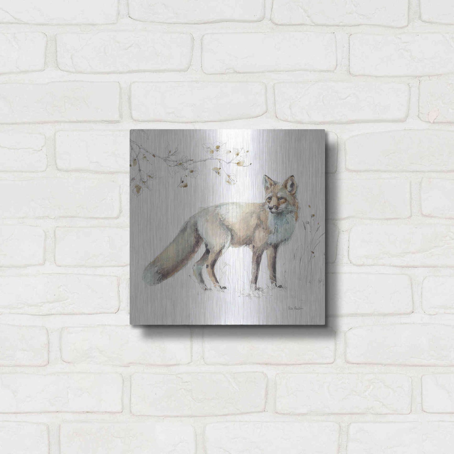 Luxe Metal Art 'Wood Land Walk XI' by Lisa Audit, Metal Wall Art,,12x12