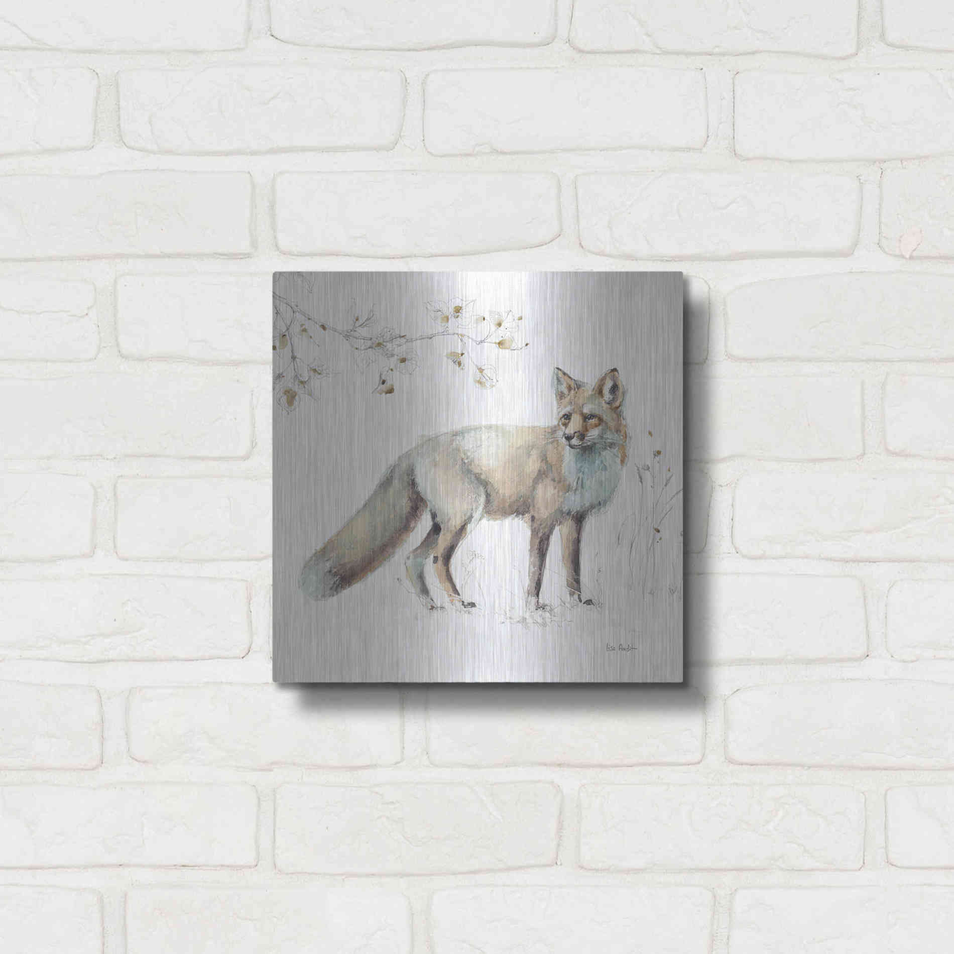 Luxe Metal Art 'Wood Land Walk XI' by Lisa Audit, Metal Wall Art,,12x12