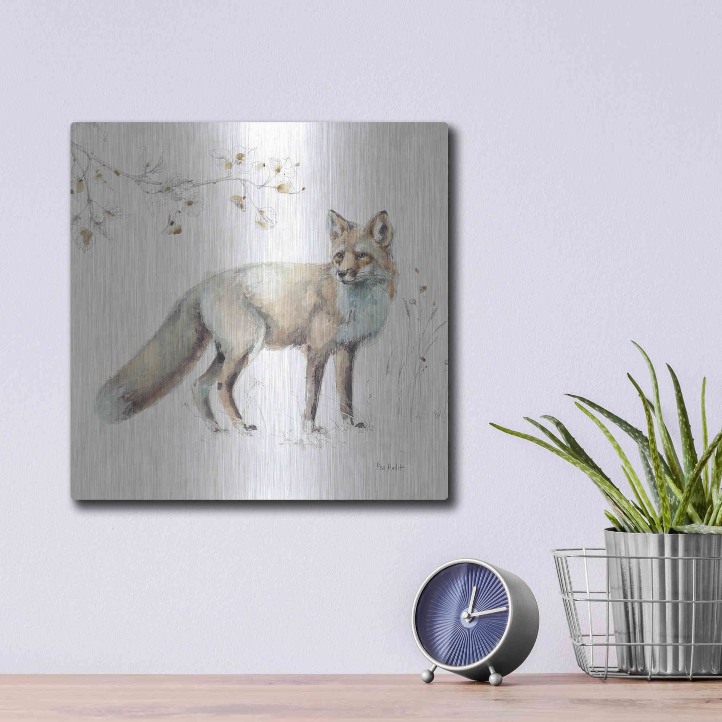 Luxe Metal Art 'Wood Land Walk XI' by Lisa Audit, Metal Wall Art,,12x12