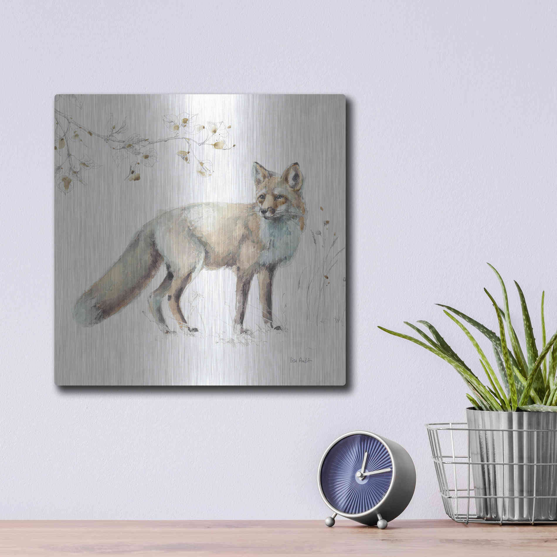 Luxe Metal Art 'Wood Land Walk XI' by Lisa Audit, Metal Wall Art,,12x12