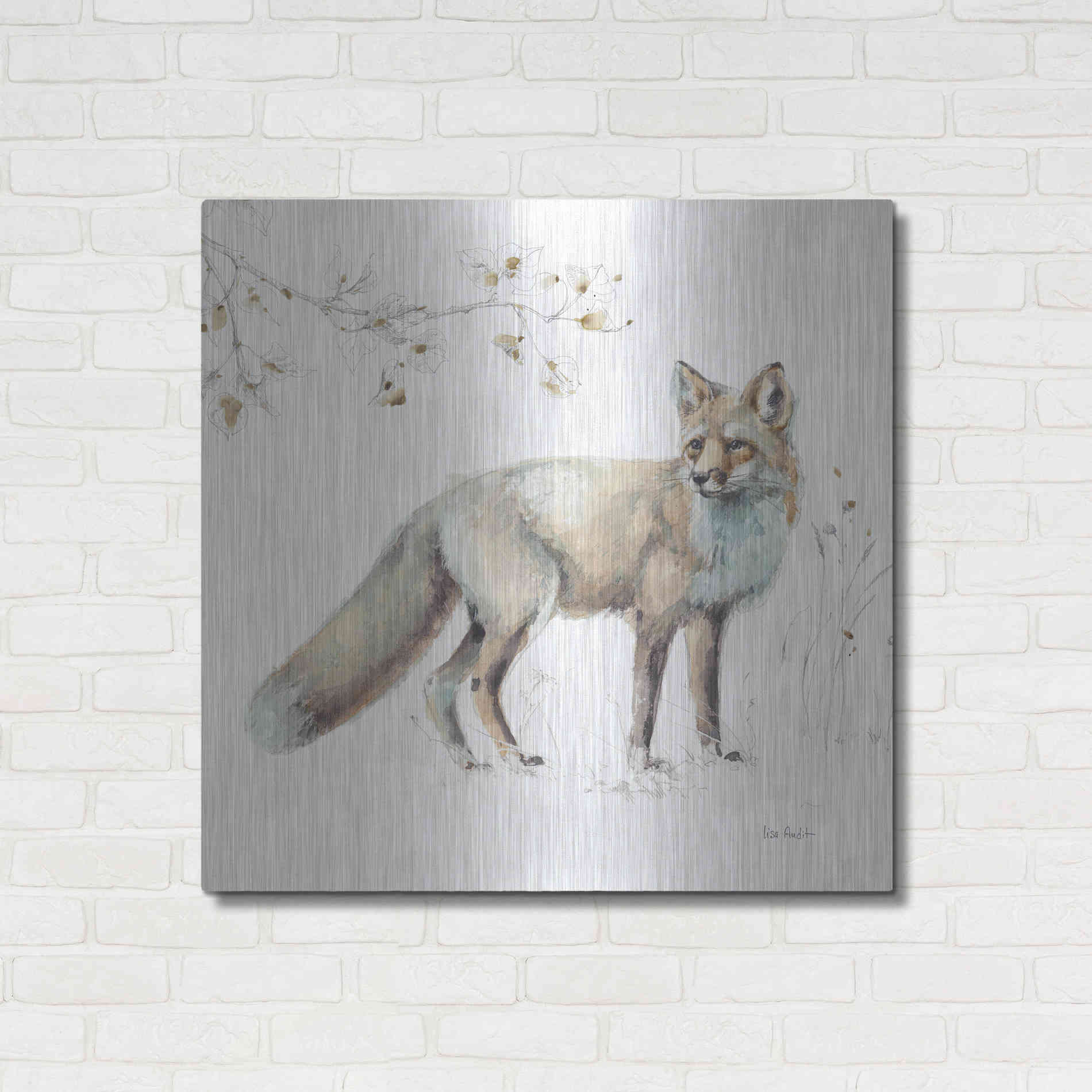 Luxe Metal Art 'Wood Land Walk XI' by Lisa Audit, Metal Wall Art,,36x36