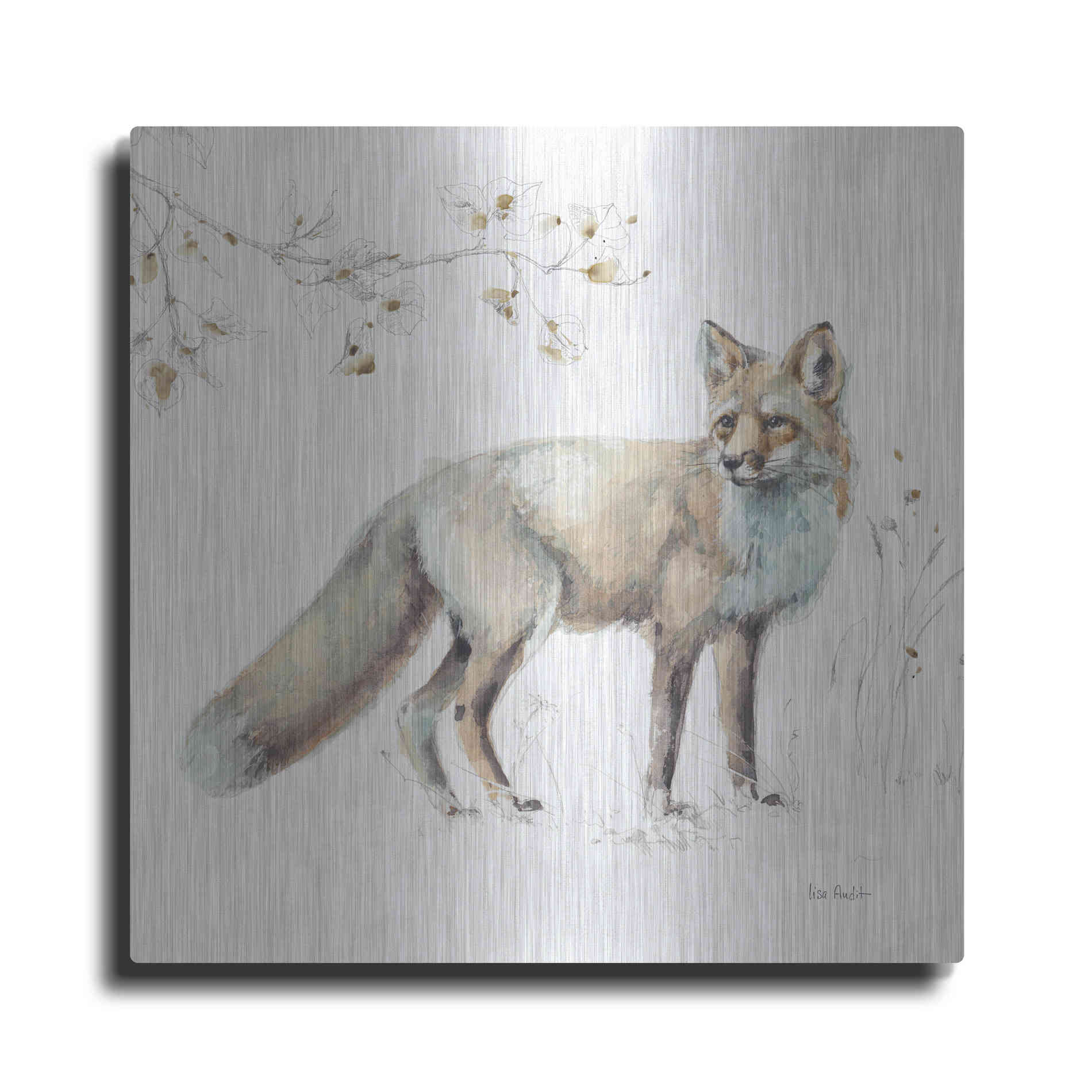 Luxe Metal Art 'Wood Land Walk XI' by Lisa Audit, Metal Wall Art,