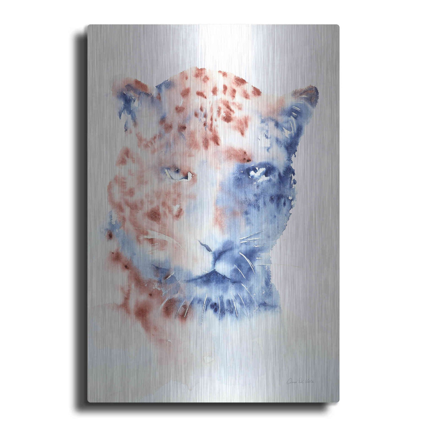 Luxe Metal Art 'Copper And Blue Cheetah' by Alan Majchrowicz, Metal Wall Art