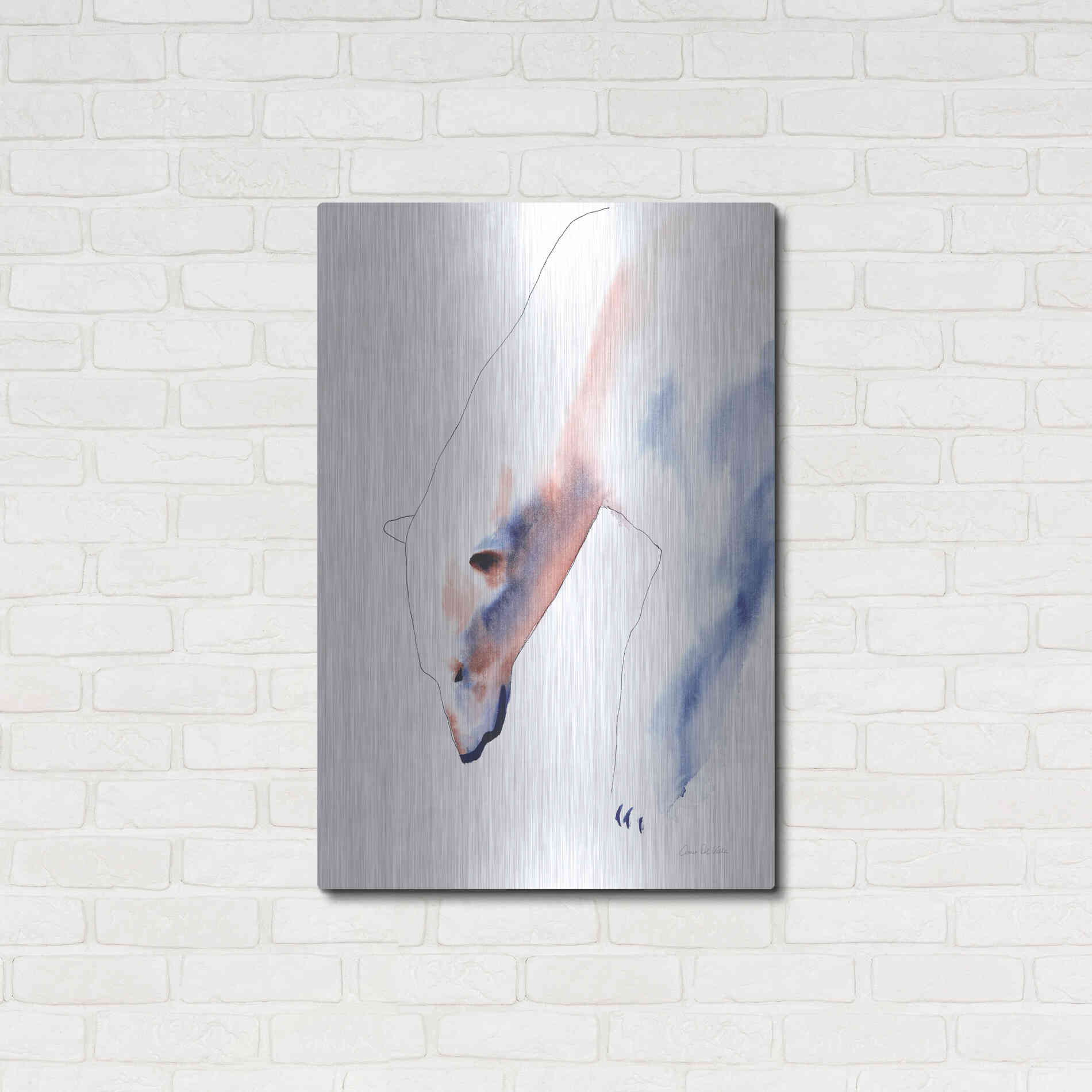 Luxe Metal Art 'Copper And Blue Polar Bear' by Alan Majchrowicz, Metal Wall Art,24x36