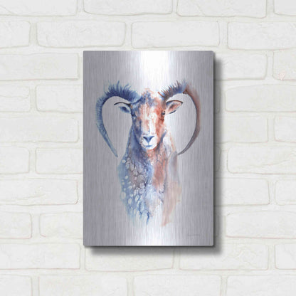 Luxe Metal Art 'Copper And Blue Ram' by Alan Majchrowicz, Metal Wall Art,12x16