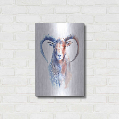 Luxe Metal Art 'Copper And Blue Ram' by Alan Majchrowicz, Metal Wall Art,16x24