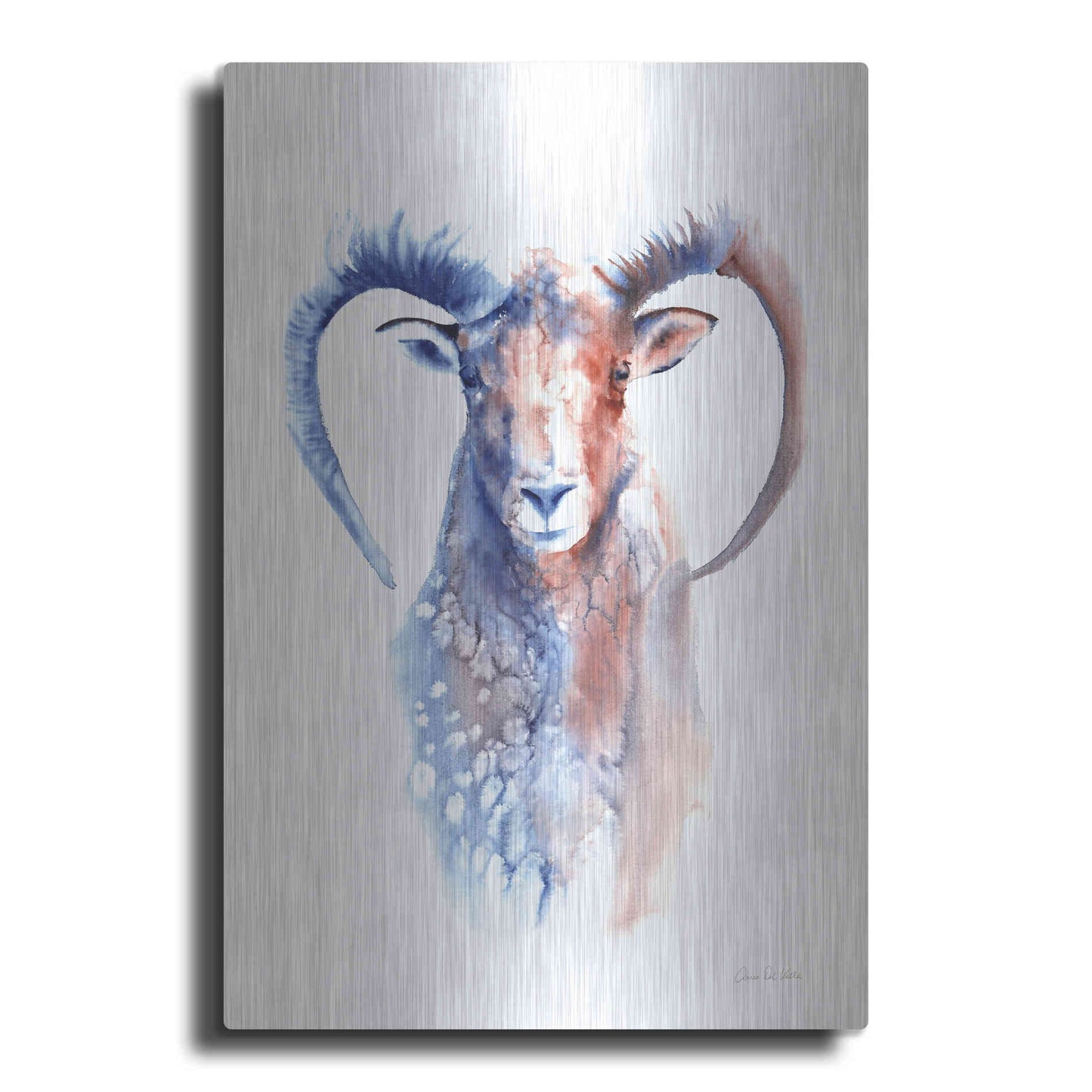 Luxe Metal Art 'Copper And Blue Ram' by Alan Majchrowicz, Metal Wall Art