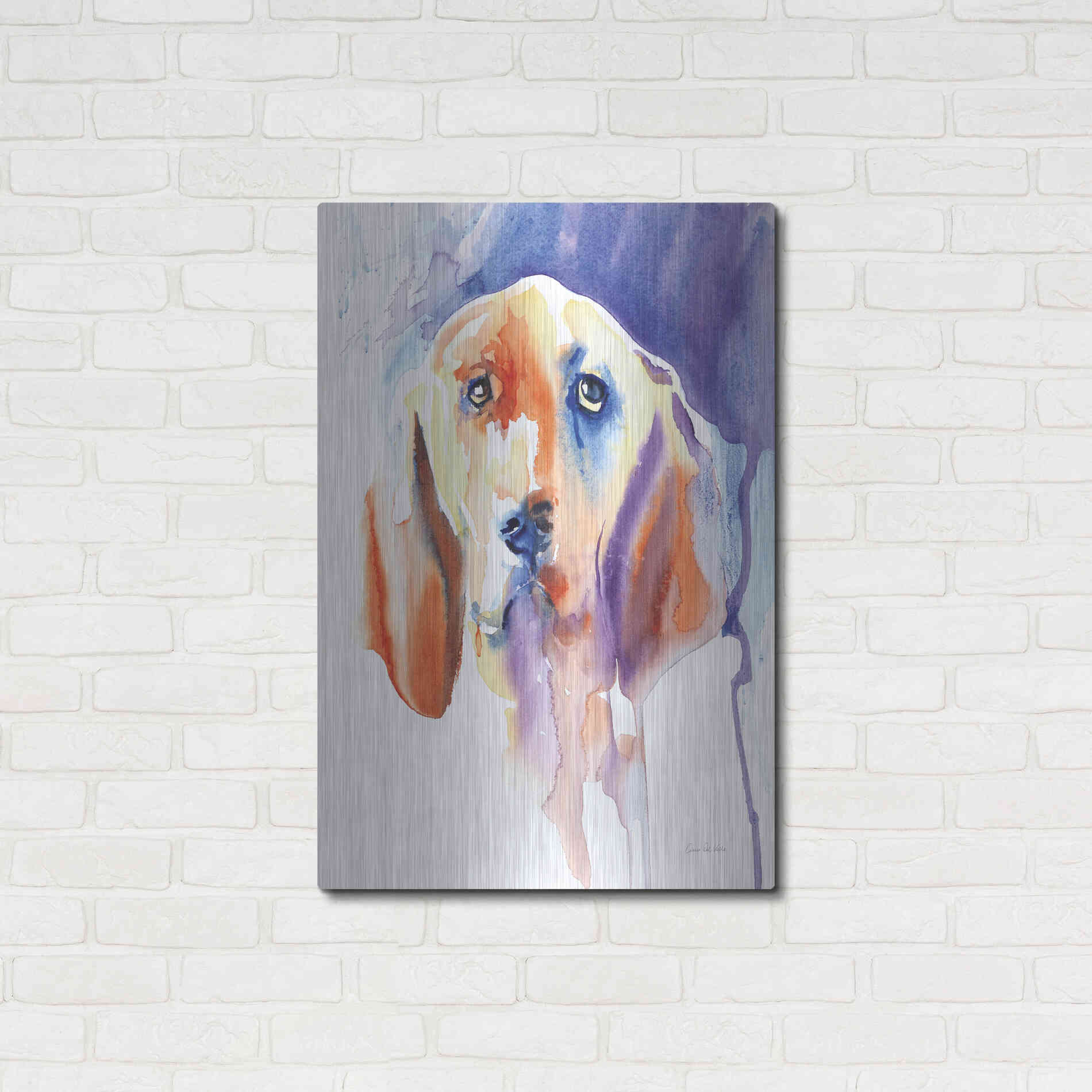 Luxe Metal Art 'Basset Hound' by Alan Majchrowicz, Metal Wall Art,24x36