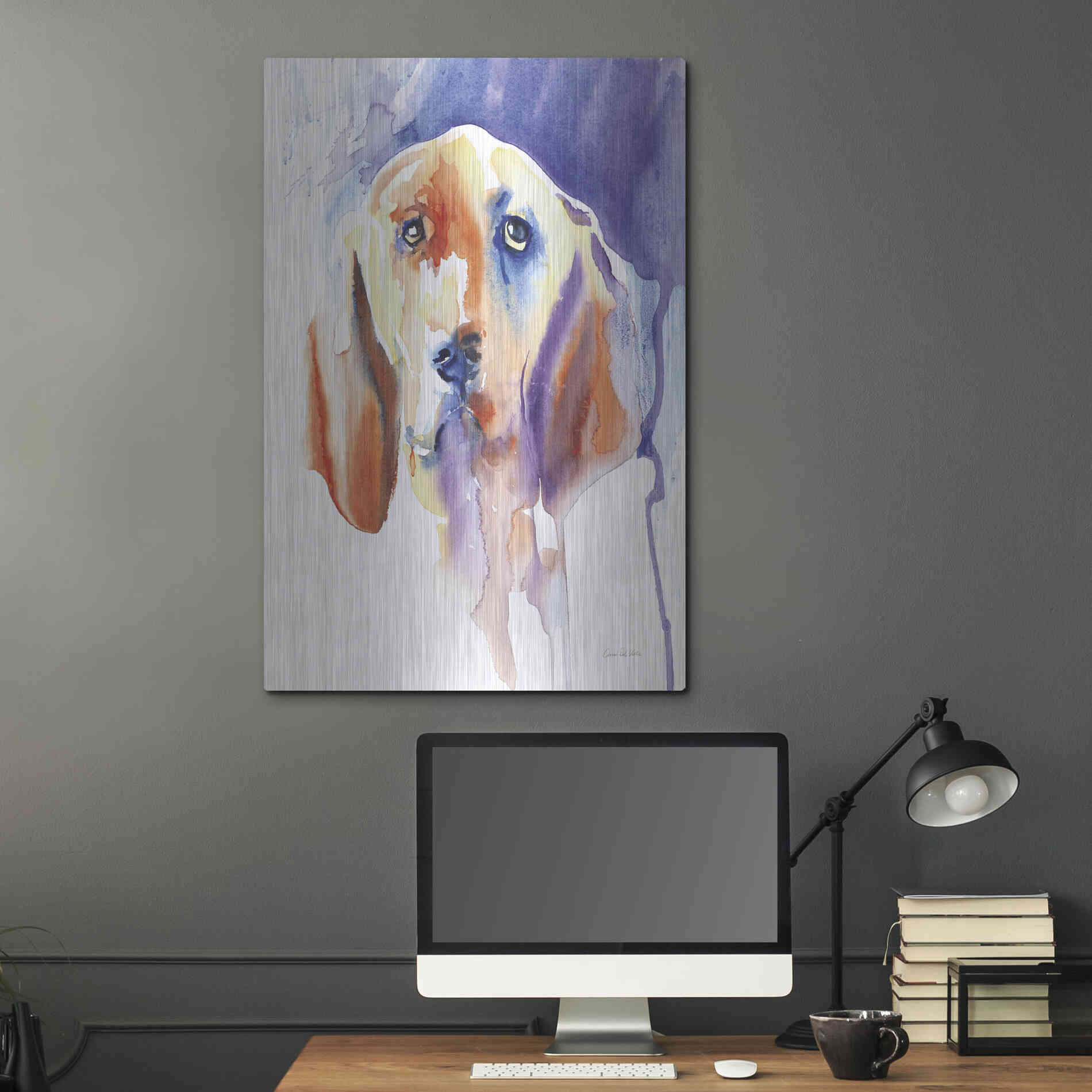 Luxe Metal Art 'Basset Hound' by Alan Majchrowicz, Metal Wall Art,24x36