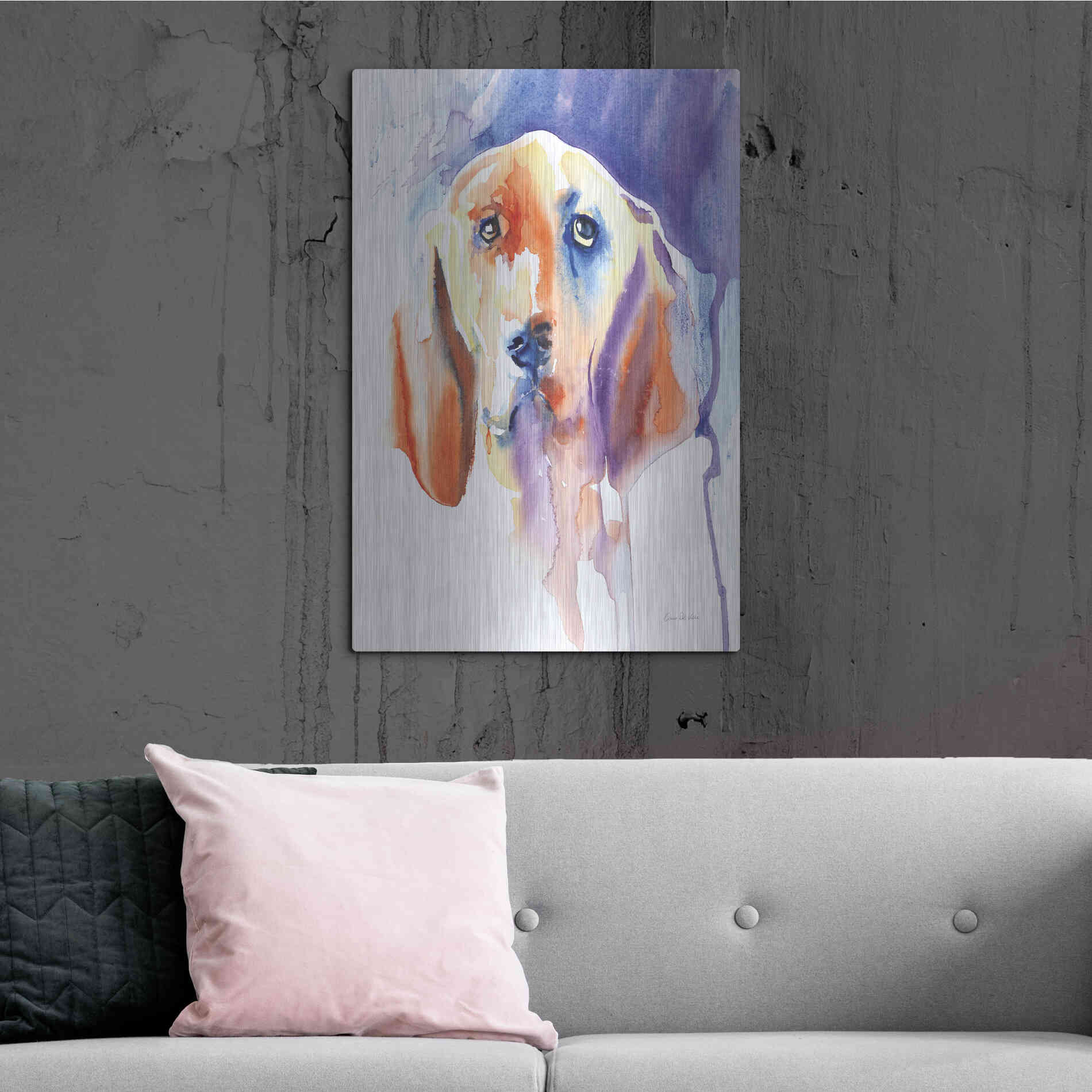 Luxe Metal Art 'Basset Hound' by Alan Majchrowicz, Metal Wall Art,24x36