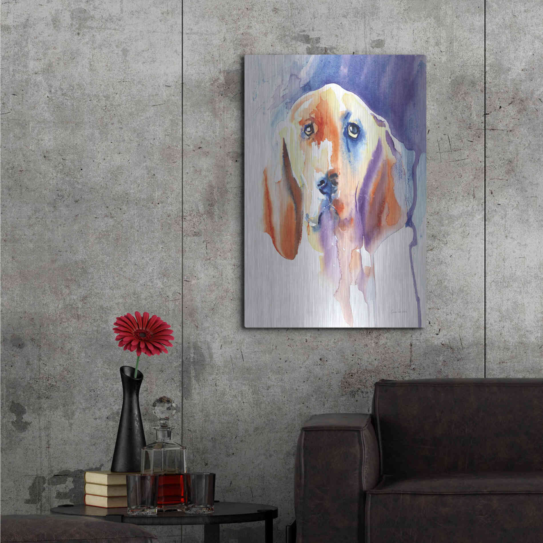 Luxe Metal Art 'Basset Hound' by Alan Majchrowicz, Metal Wall Art,24x36