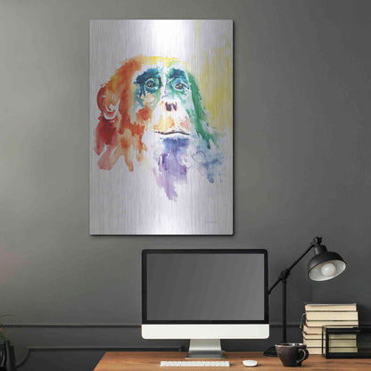 Luxe Metal Art 'Chimpanzee I' by Alan Majchrowicz, Metal Wall Art,24x36