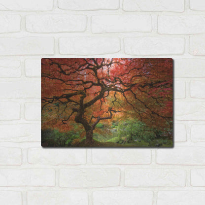 Luxe Metal Art 'Japenese Maple' by Jesse Estes, Metal Wall Art,16x12