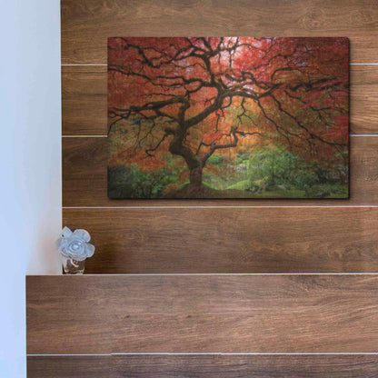 Luxe Metal Art 'Japenese Maple' by Jesse Estes, Metal Wall Art,16x12