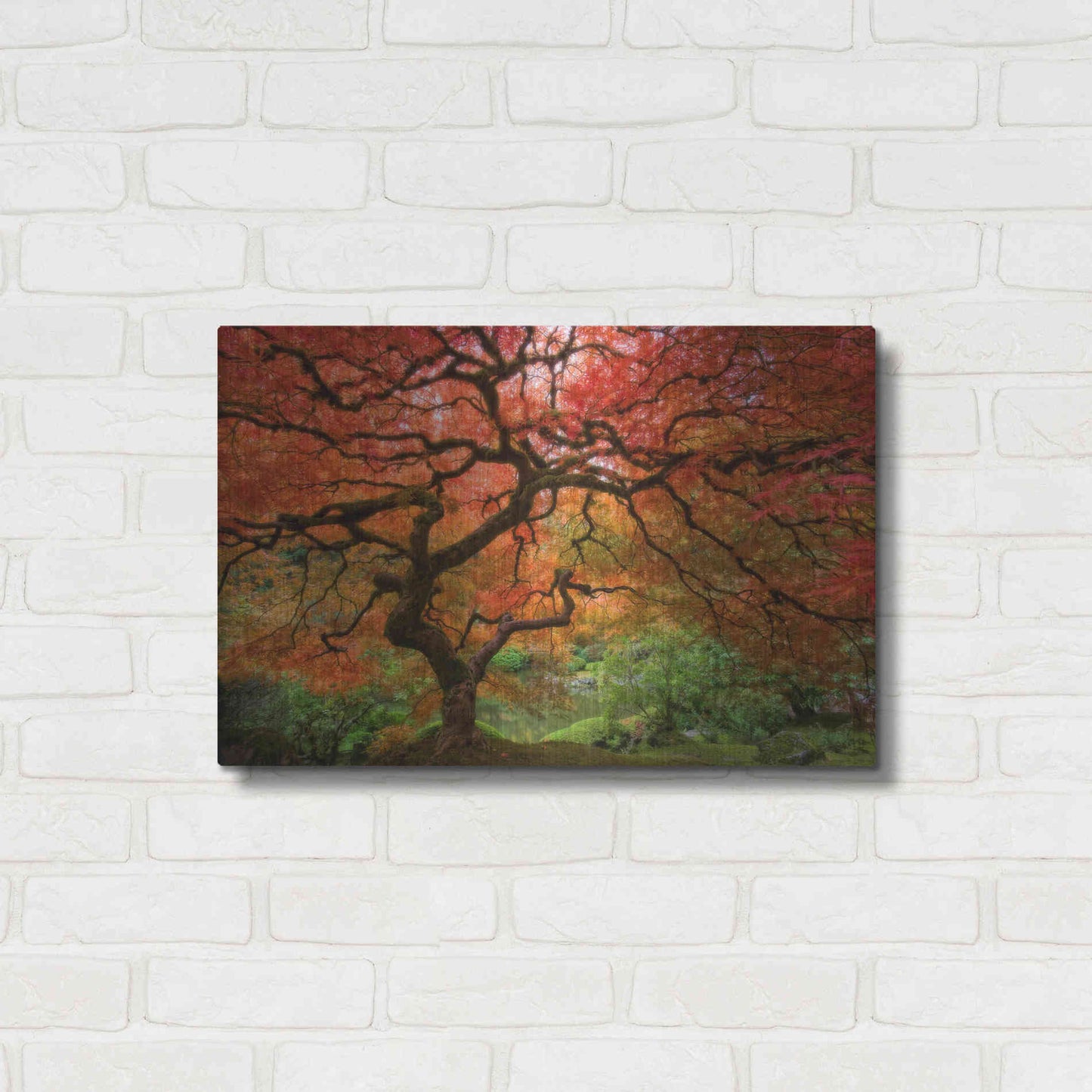 Luxe Metal Art 'Japenese Maple' by Jesse Estes, Metal Wall Art,24x16