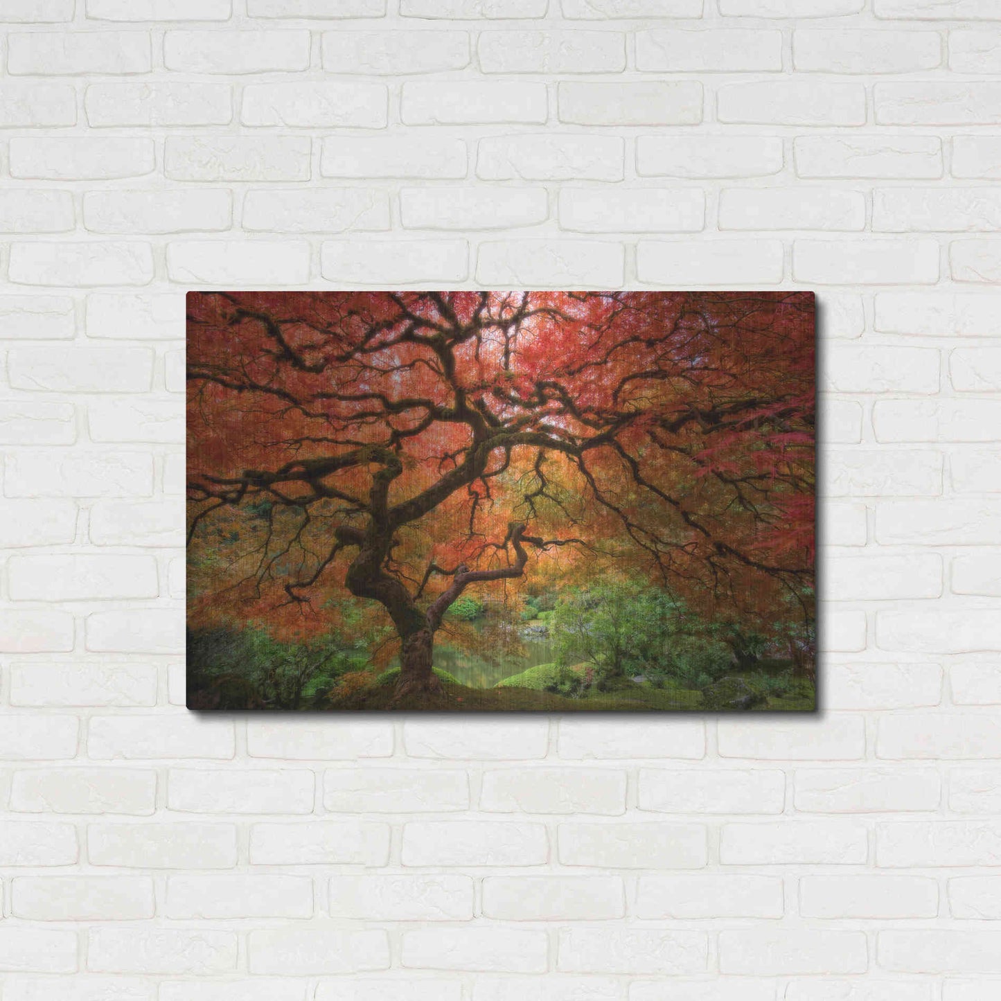 Luxe Metal Art 'Japenese Maple' by Jesse Estes, Metal Wall Art,36x24