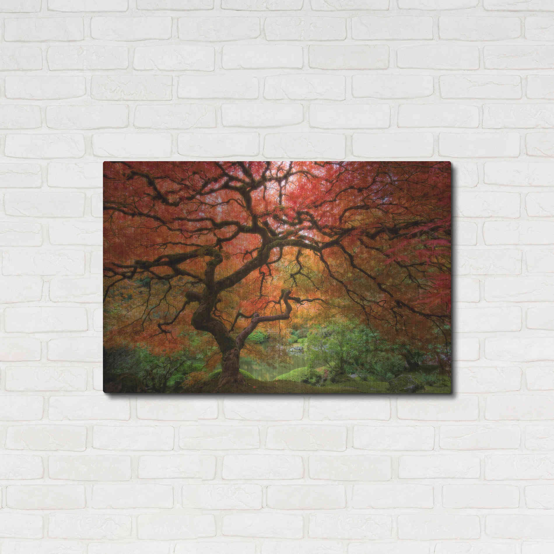 Luxe Metal Art 'Japenese Maple' by Jesse Estes, Metal Wall Art,36x24