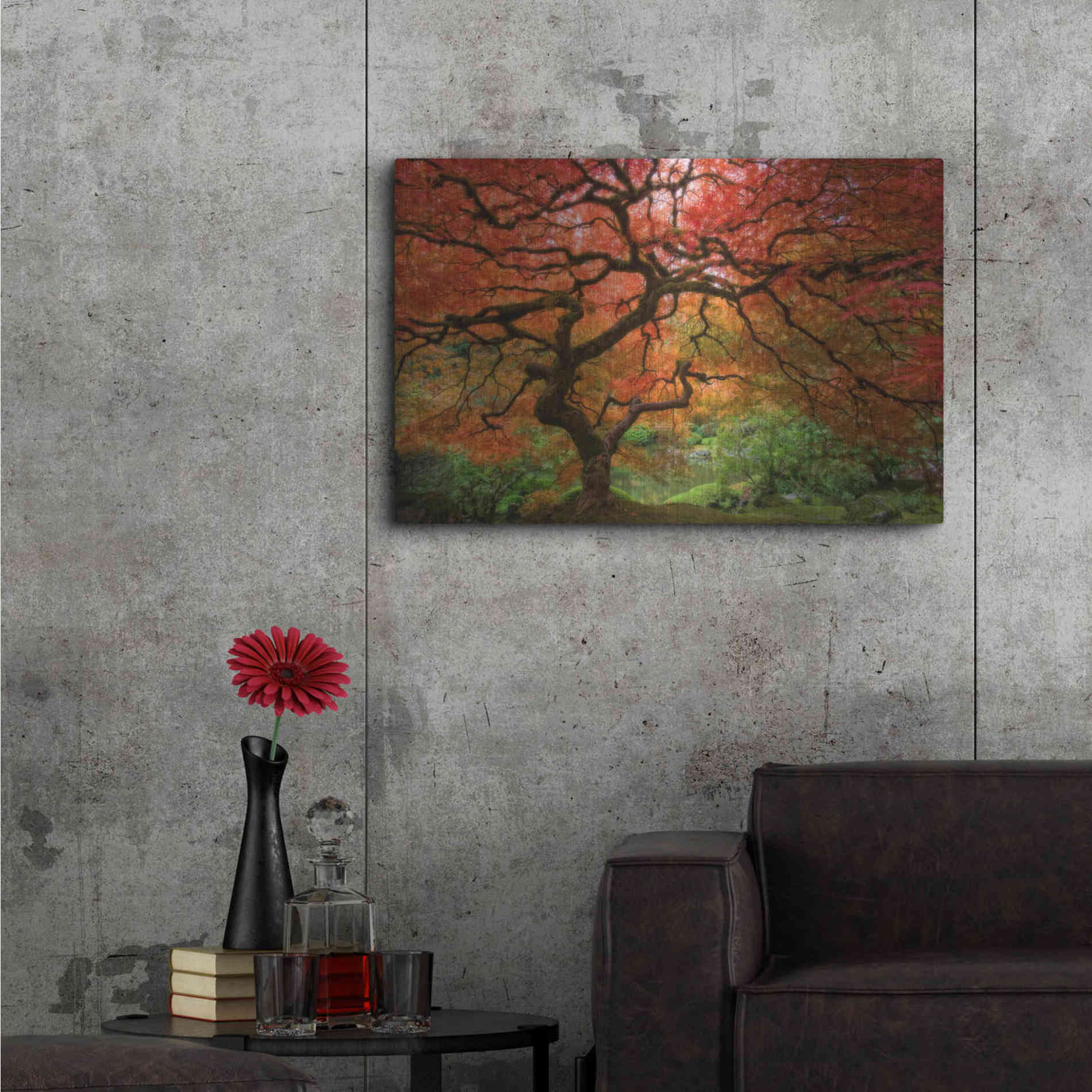 Luxe Metal Art 'Japenese Maple' by Jesse Estes, Metal Wall Art,36x24