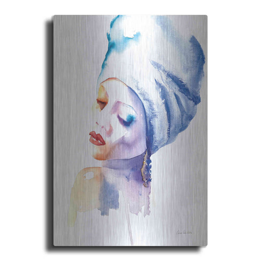 Luxe Metal Art 'Woman In Blue' by Alan Majchrowicz, Metal Wall Art