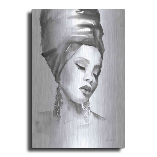 Luxe Metal Art 'Woman II BW' by Alan Majchrowicz, Metal Wall Art