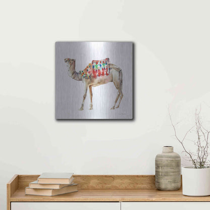 Luxe Metal Art 'Desert Camel II' by Alan Majchrowicz, Metal Wall Art,12x12