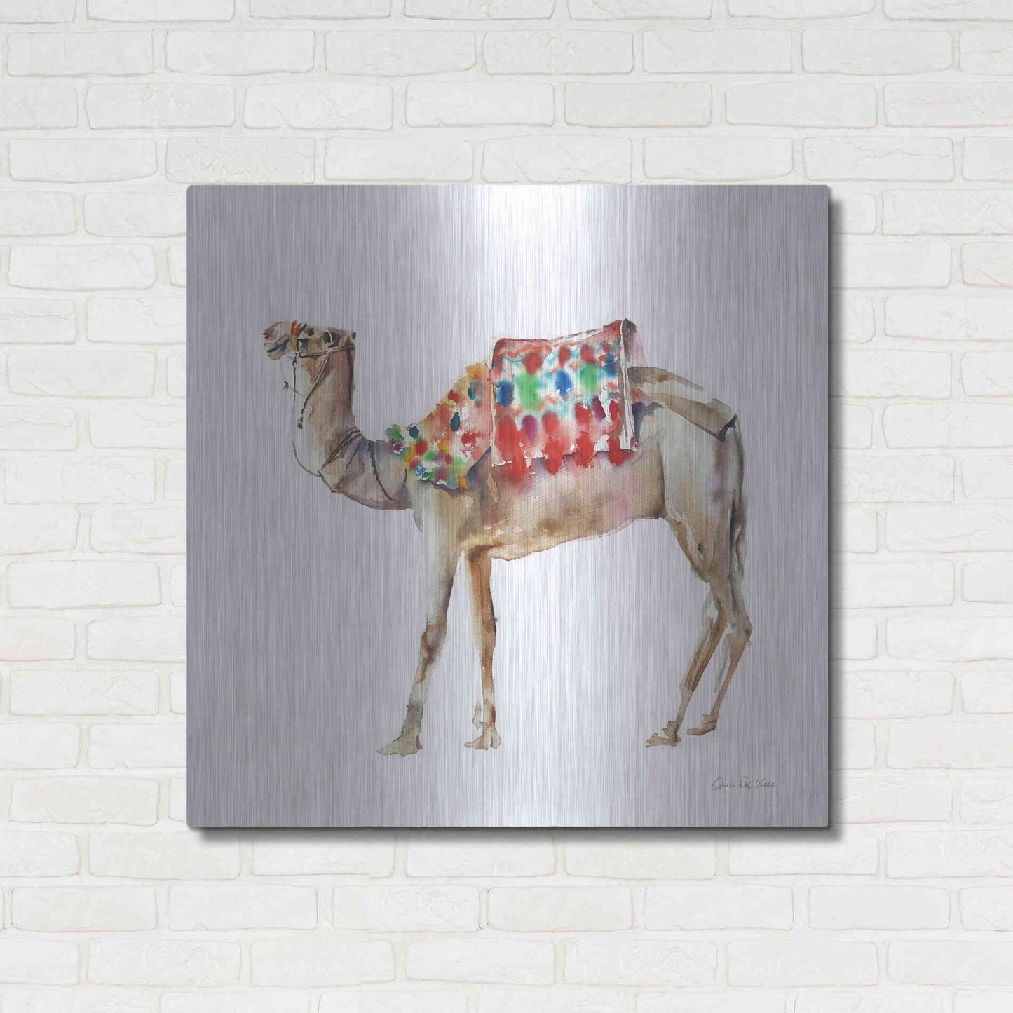 Luxe Metal Art 'Desert Camel II' by Alan Majchrowicz, Metal Wall Art,36x36