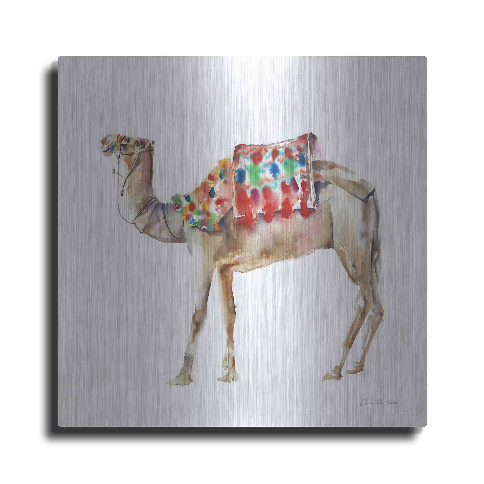 Luxe Metal Art 'Desert Camel II' by Alan Majchrowicz, Metal Wall Art