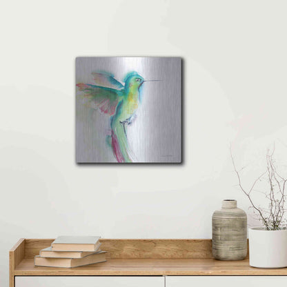 Luxe Metal Art 'Hummingbirds II' by Alan Majchrowicz, Metal Wall Art,12x12