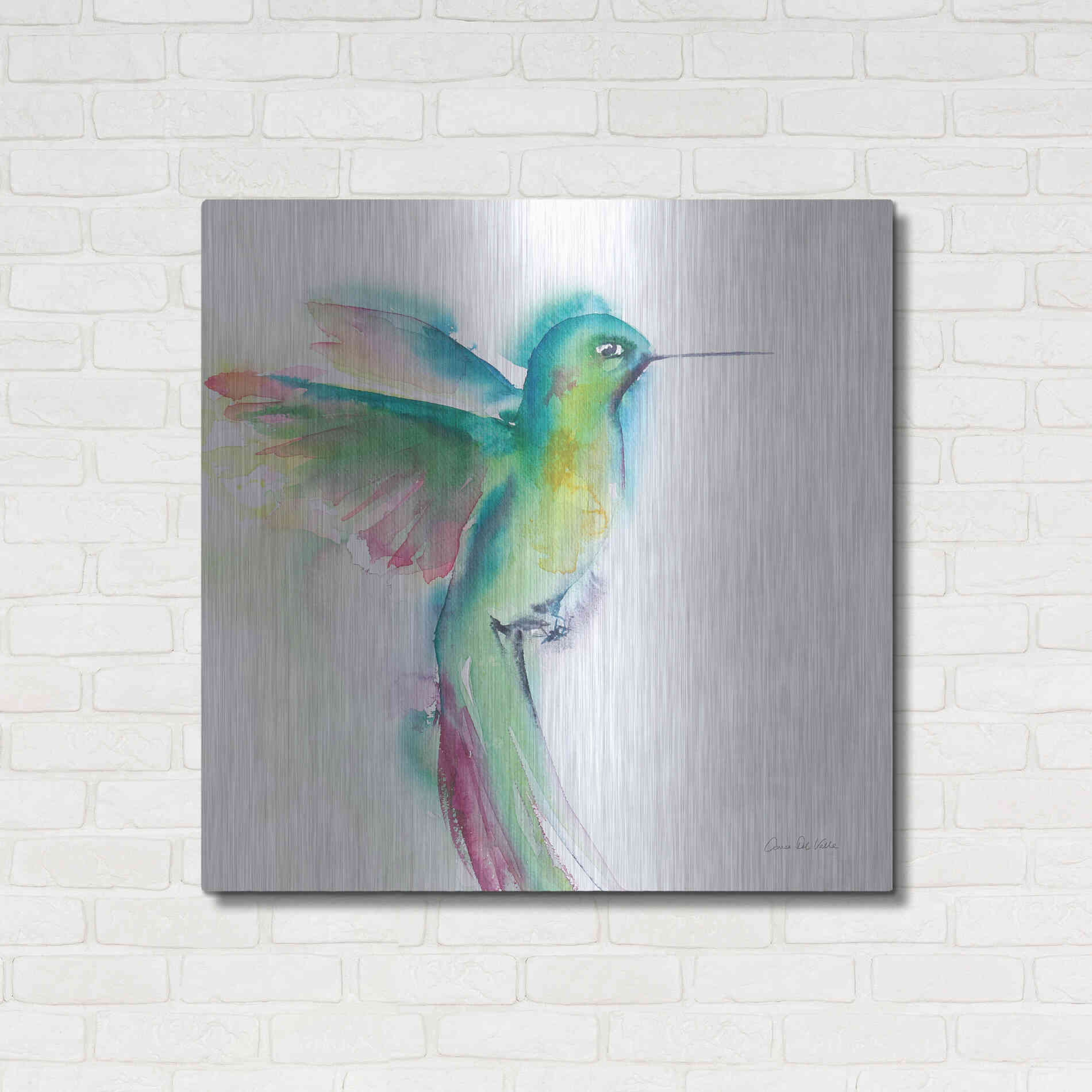 Luxe Metal Art 'Hummingbirds II' by Alan Majchrowicz, Metal Wall Art,36x36