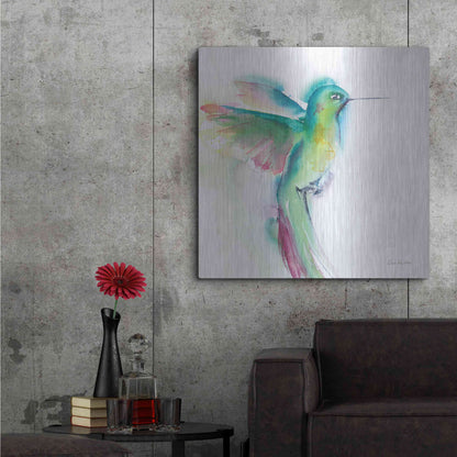 Luxe Metal Art 'Hummingbirds II' by Alan Majchrowicz, Metal Wall Art,36x36