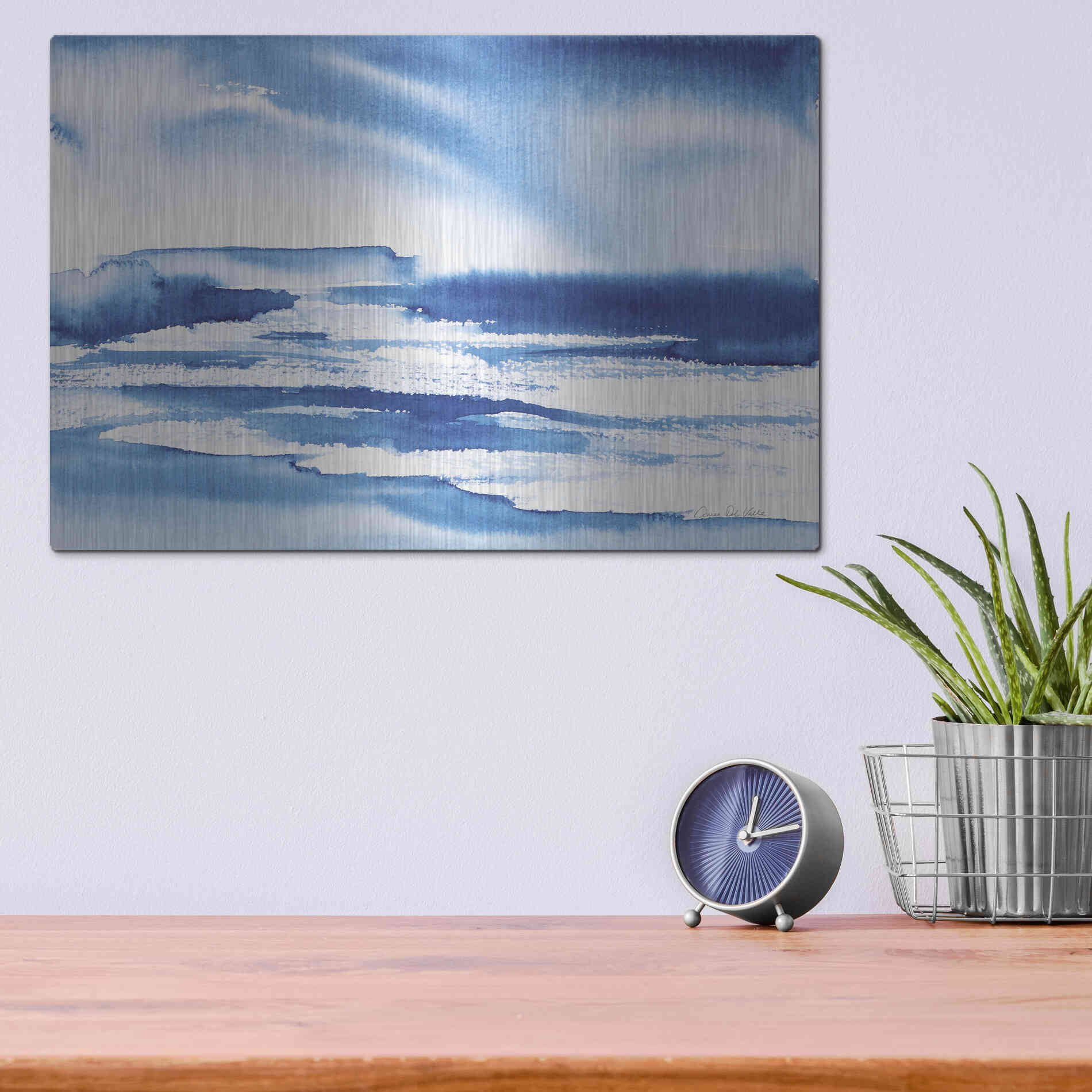 Luxe Metal Art 'Ocean Blue I' by Alan Majchrowicz, Metal Wall Art,16x12