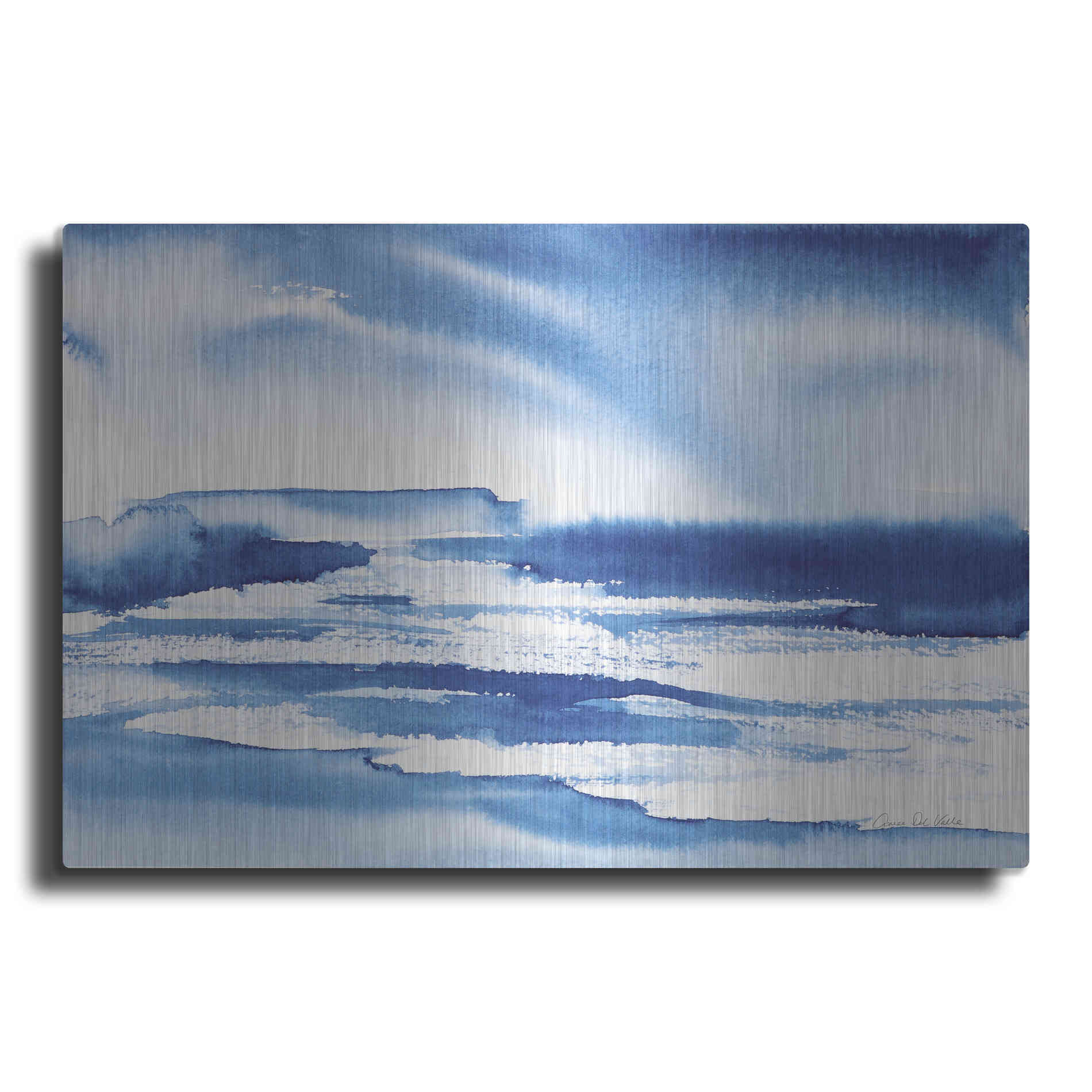 Luxe Metal Art 'Ocean Blue I' by Alan Majchrowicz, Metal Wall Art