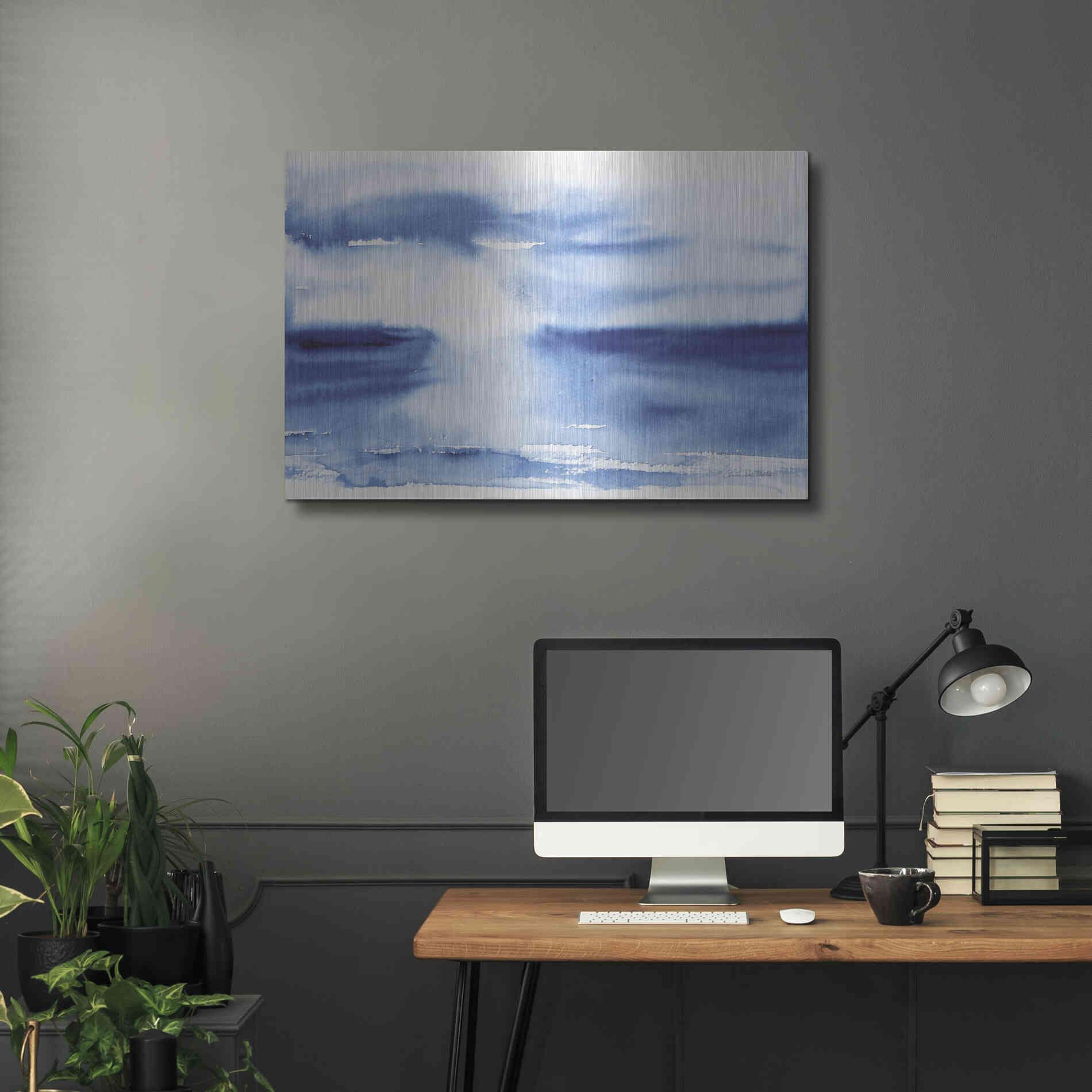 Luxe Metal Art 'Ocean Blue III' by Alan Majchrowicz, Metal Wall Art,36x24