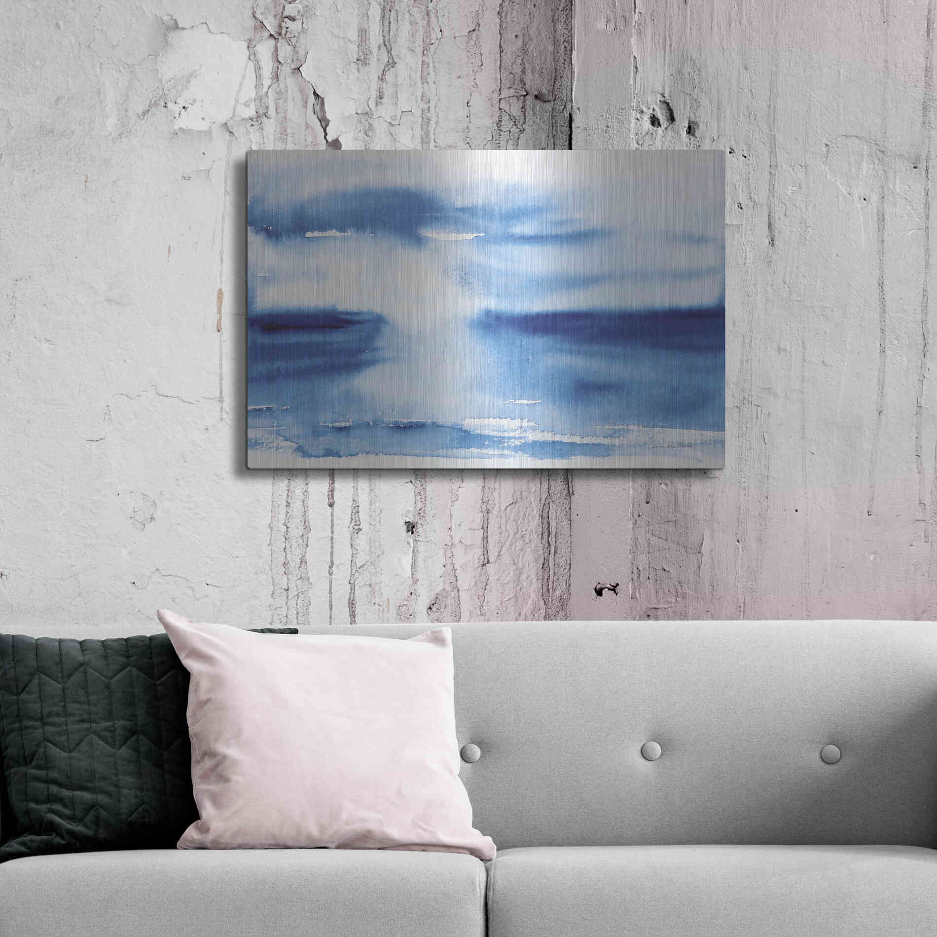 Luxe Metal Art 'Ocean Blue III' by Alan Majchrowicz, Metal Wall Art,36x24