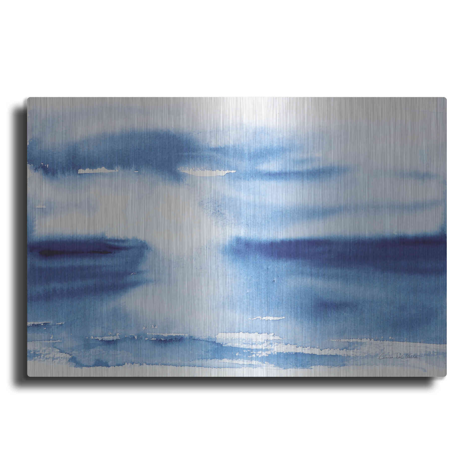 Luxe Metal Art 'Ocean Blue III' by Alan Majchrowicz, Metal Wall Art