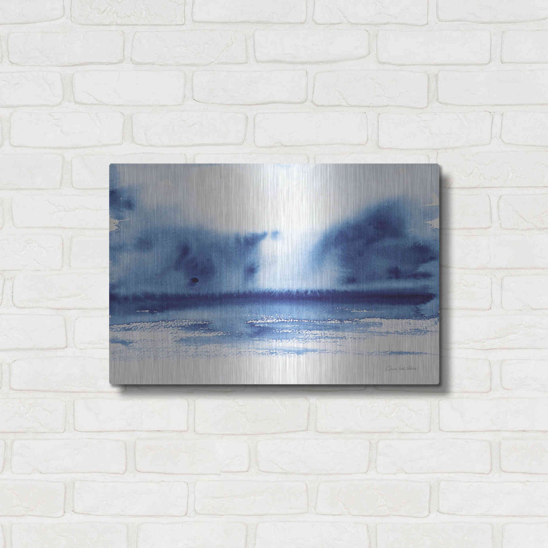 Luxe Metal Art 'Ocean Blue IV' by Alan Majchrowicz, Metal Wall Art,24x16