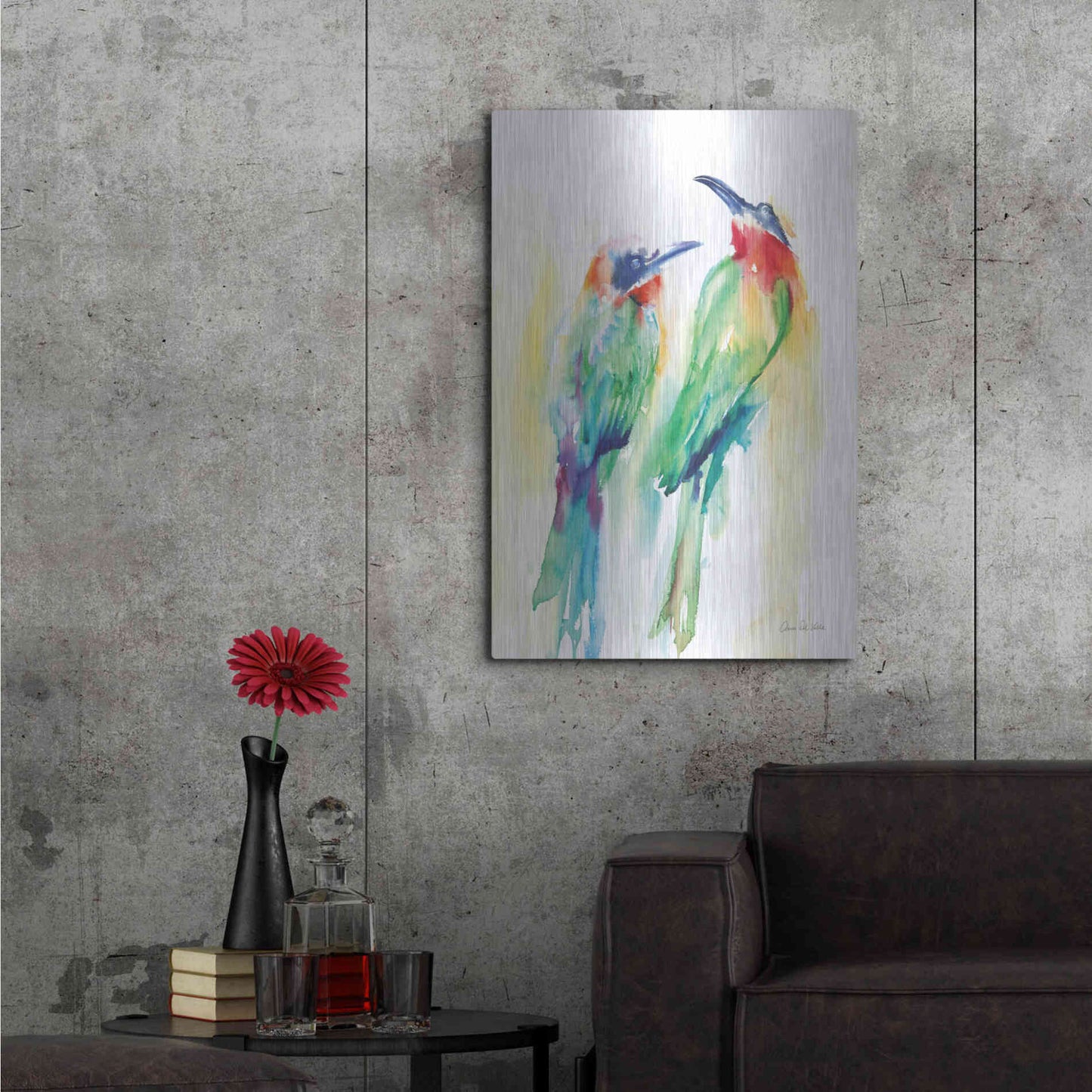 Luxe Metal Art 'Tropical Birds' by Alan Majchrowicz, Metal Wall Art,24x36
