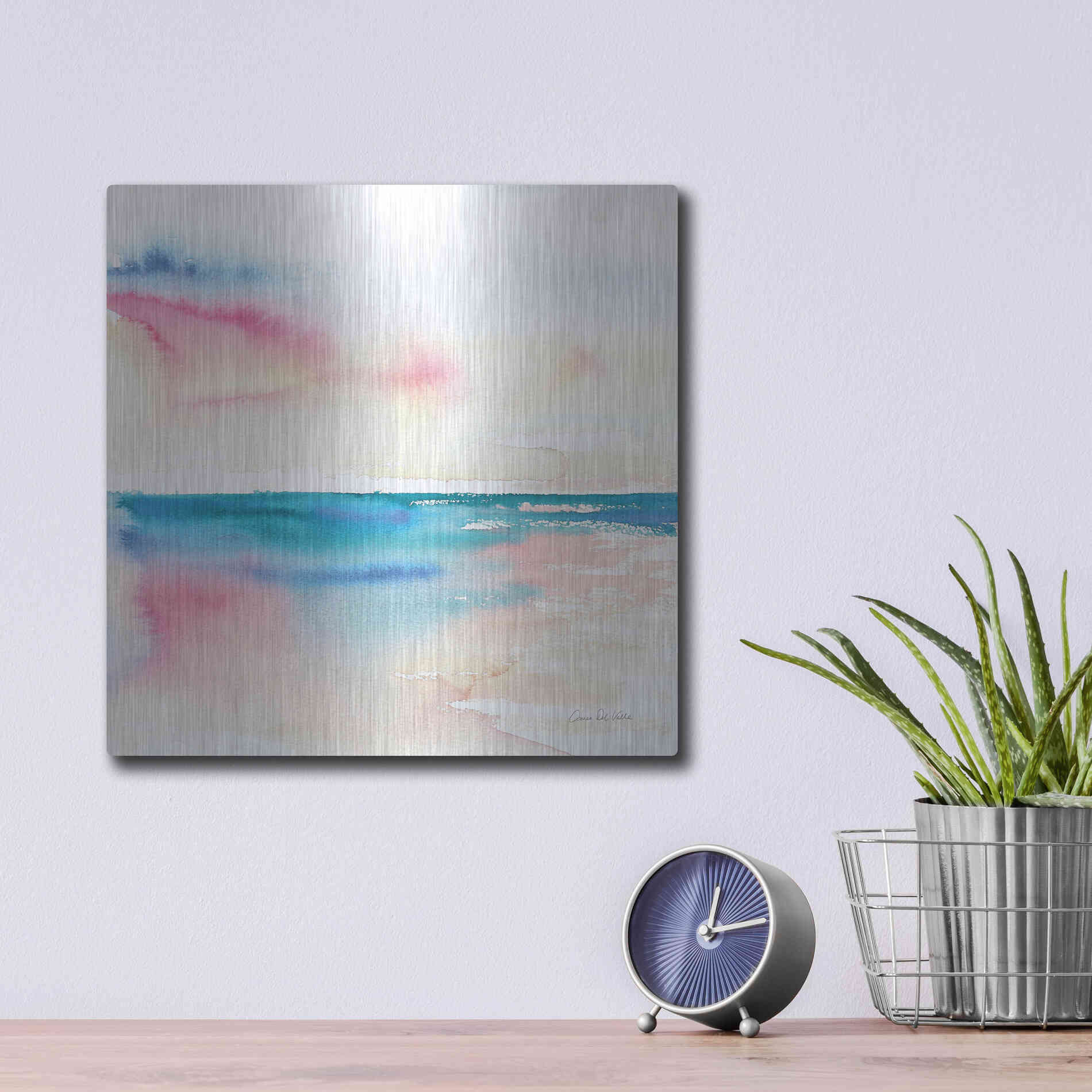 Luxe Metal Art 'Vivid Coast' by Alan Majchrowicz, Metal Wall Art,12x12