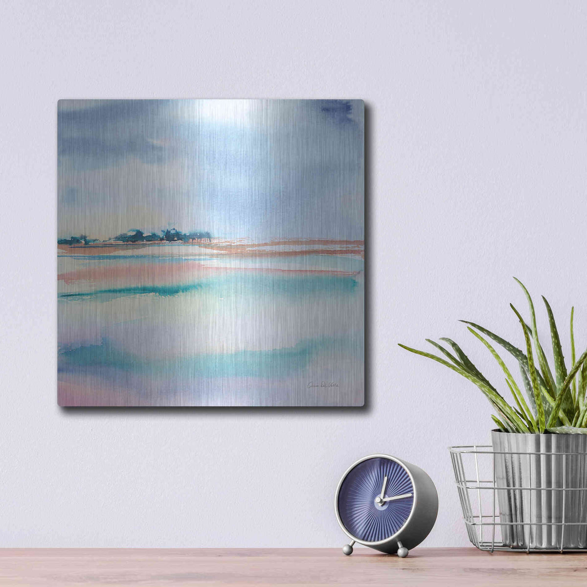 Luxe Metal Art 'Water And Sand' by Alan Majchrowicz, Metal Wall Art,12x12