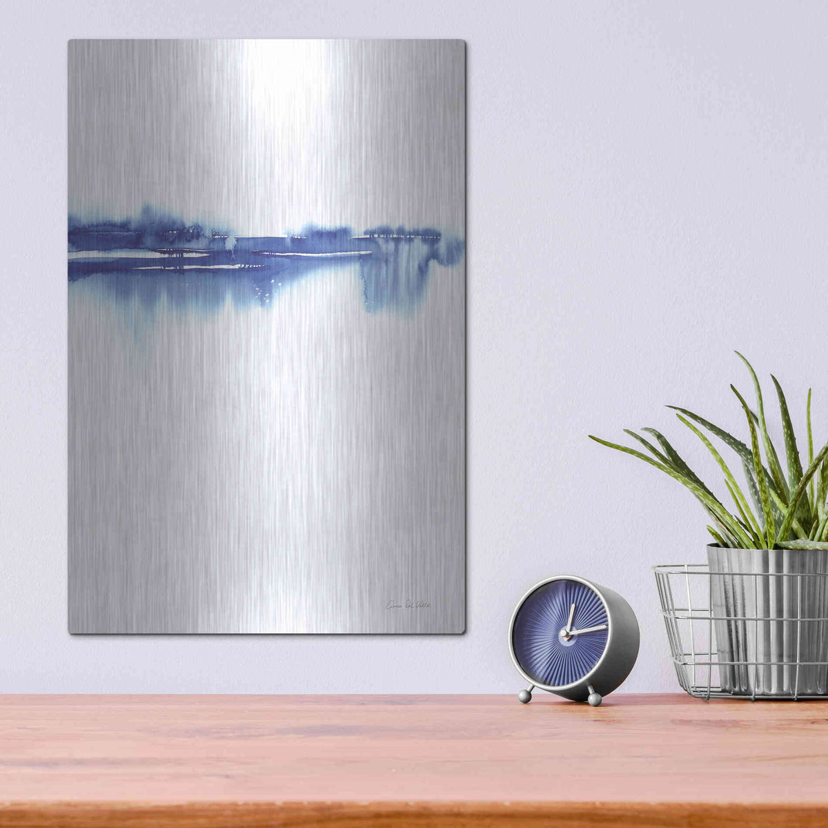 Luxe Metal Art 'Blue Horizon II' by Alan Majchrowicz, Metal Wall Art,12x16