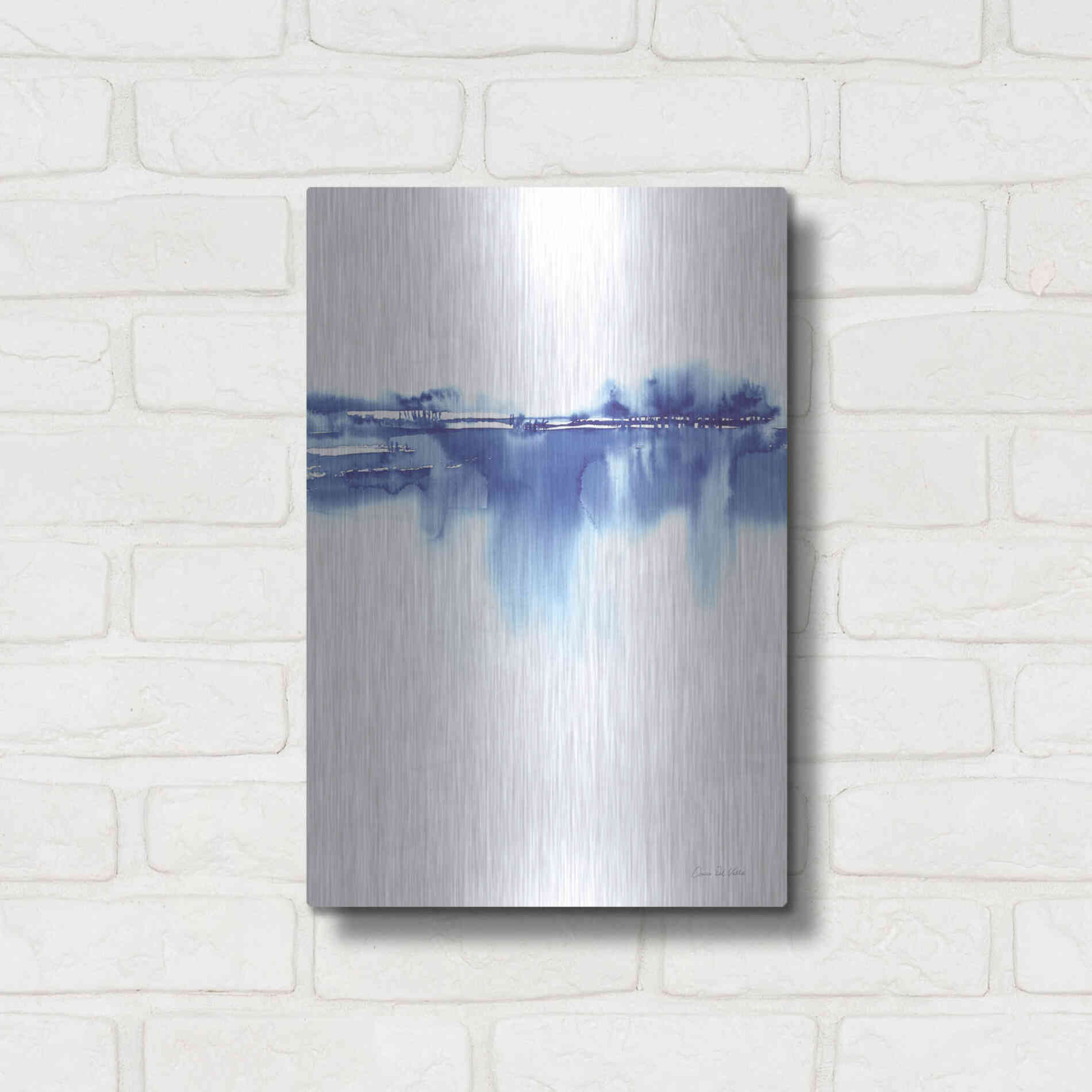 Luxe Metal Art 'Blue Horizon IV' by Alan Majchrowicz, Metal Wall Art,12x16