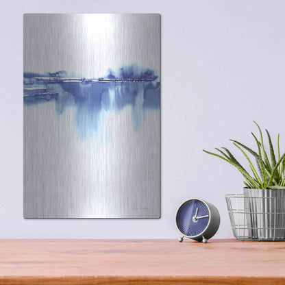 Luxe Metal Art 'Blue Horizon IV' by Alan Majchrowicz, Metal Wall Art,12x16