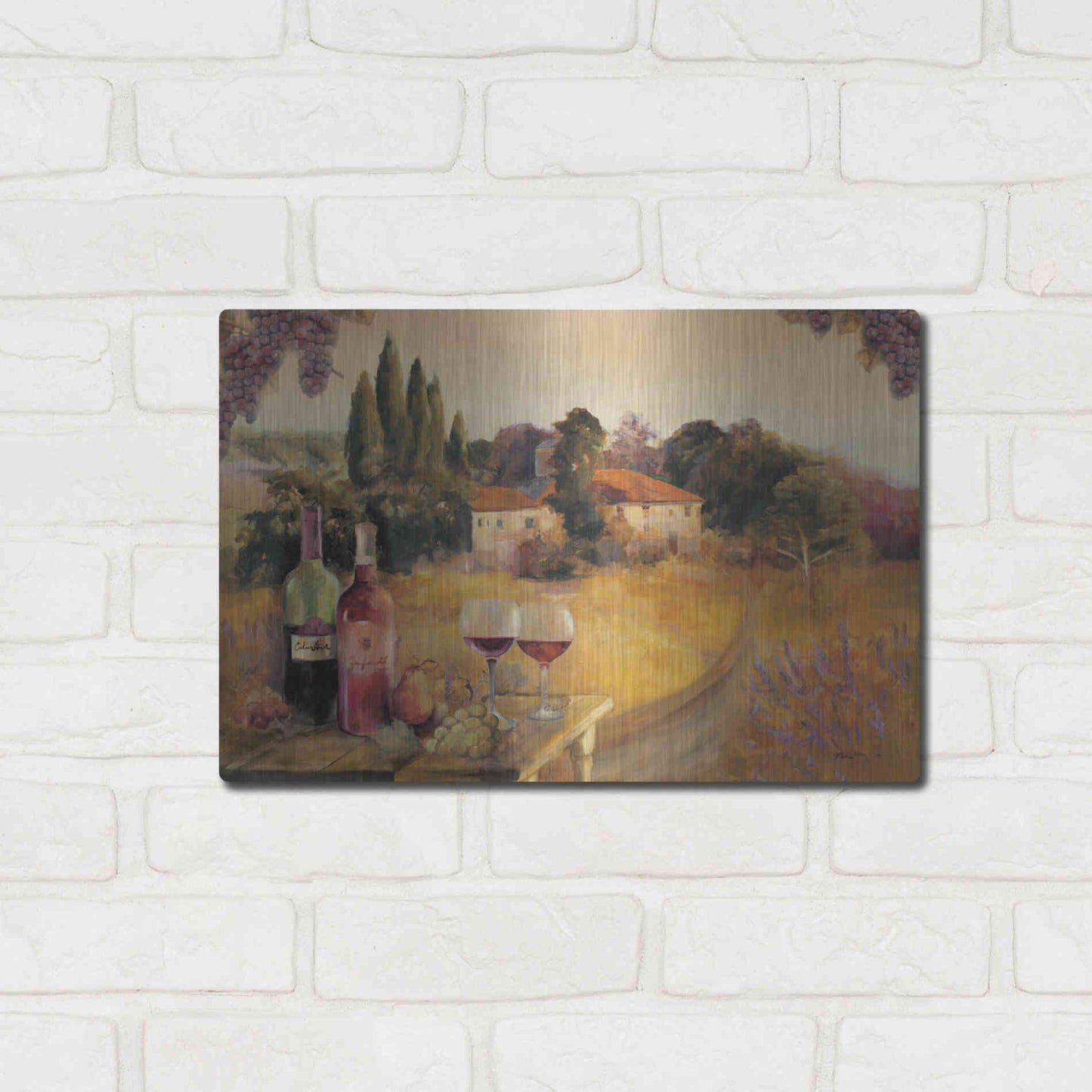 Luxe Metal Art 'Spoleta Afternoon' by Marilyn Hageman, Metal Wall Art,16x12